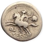 Roman Republic AR Denarius M. Sergius Silus 116-115 BC Horseman Holding Head 2H