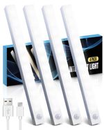 Under Cabinet Kitchen Lights 4 Pack, 4 Modes, USB Motion Sensor Cupboard Light,