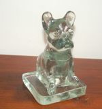 Vtg Large French Bulldog Figurine M. Vobruba Glass Studio Gusum Sweden Signed