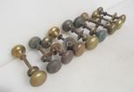 Victorian Brass Door Knobs Rim Lock Handles Old Architectural Antique - £15each