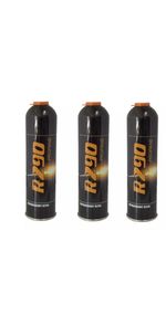3 x R290 REFRIGERANT GAS CANISTER CYLINDER BOTTLE - 370 GRAM
