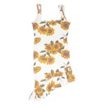 MISSGUIDED Womens White & Yellow Floral Day Dress Polyester Blend Sleeveless