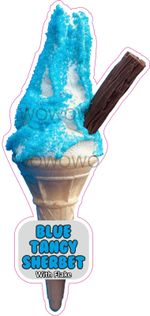 Ice cream van sticker Blue Tangy Sherbet Cone Flake ice cream stickers decals