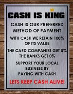 Cash Is King Metal Sign Payment Take Away Pizza Chip Café Shop Store Poster