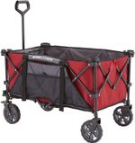 Foldable Utility Wagon with Oversized Bed, Gorilla Carts 0.2 Cubic Meter, Red