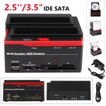 External HDD Docking Station 2.5″/3.5″ IDE+SATA USB Dual Hard Drive Card Reader