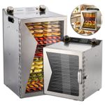 12 / 18 Tray Food Dehydrator Machine Stainless Steel Fruit Meat Commercial Dryer