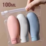 Leak Proof Silicone Travel Bottles Lotion Shampoo Refillable Empty Container Set