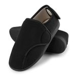 Tiestra Wide Fit Slippers Adjustable House Shoes for Diabetic Swollen Feet Size