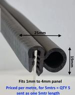 Universal Large Door Rubber EDGE TRIM SEAL - Van Boat Caravan - Bonnet Boot