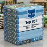 375L Top Soil Bulk Bag Pack 15x25L Lawn Soil Beds Borders Garden Ready Use Plant