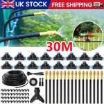 30M 360° Adjustable Drip Irrigation System Kit Garden Watering Hose Mist Cooling