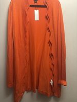 Karen Millen Cardigan Size Large Orange Long Sleeve Open Front