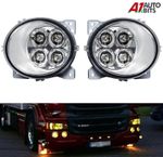Set 2x Led Drl Fog 24v Amber Lights For Scania Series P G R T 2004 - 2016 L + R