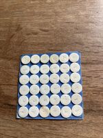 36 Antique White Linen Buttons (18/20 lines) on Original Card