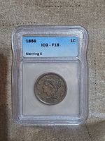 1856 Braided Hair Liberty Head Large One Cent 1c, Slanted 5"