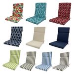 Waterproof High Back Chair Cushion Seat Pad Removable Cover Patio Garden Outdoor