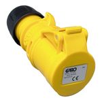 GARO Power Connector 16A 3 Pin Straight Industrial 110V 2PE IP44 Yellow S 216-4