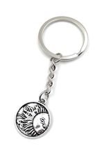 Sun Rays Solar System Keychain Metal Lucky Charm Pendant