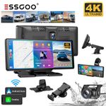 Portable Car Touch Screen Stereo Radio BT Wireless Apple Carplay & Android Auto