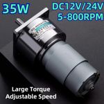 DC12V/24V 35W Adjustable Speed Gearbox Large Torque Micro Reduction Geared Motor