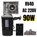 90W AC 220V RV40 1350RPM Worm Gear Reducer Gearbox Electric Motor W/ Controller