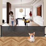 120" 300cm Retractable Toddler Gate Folding Pet Dog Cat Gates Stairs Door Fence