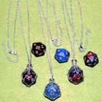 Wearable Silver Tone Chain Dice Jail Necklace + D20 DnD TTRPG Gift for DM Player