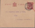 GB 1922 GV 1½d INLAND postal stationery postcard sent from UDDINGSTON to COLOGNE