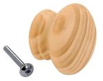 Pine Wooden Knobs With Insert & Screw Wooden Drawer Cupboard Cabinet Knobs