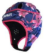 Impact Rugby WORLD RUGBY (IRB) BLUE WITH PINK ORCHIDS Headguard XS, S, M, L