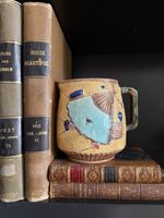 Antique Majolica Fan & Scroll Pitcher