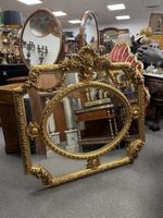 Louis XVI Style Mirror Gilt French with Carved Detail (Pair Available) 116x110cm