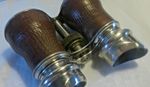 Vintage Chrome Opera Glasses is Brown Leather Carry Case Sport Theatre Binocular