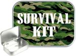 Survival Kit Small Silver Hinged Gift Tin,30ml pocket Tobacco Tin,Camping Tin