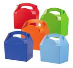 Boys Assorted Plain Coloured Party Boxes Childrens Picnic Recyclable Food Meal