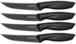 Ultimate Steak Knife Set of 4 FREE NEXT DAY DELIVERY Serrated Dinner Knife Black