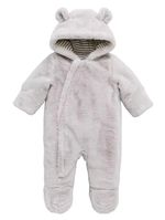 Baby Unisex Faux Fur Cuddle Suit - Grey - NEW - 9-12 MONTHS (22lbs)