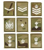 Hook and Loop fastener Backed Ivory on Multicam MTP Rank Patch Badge - All Ranks