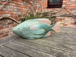 VTG HAND CARVED And Handpainted WOOD FISH SCULPTURE  11” x 4.5”