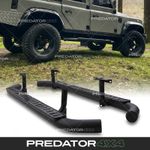 BLACK RUNNING BOARDS SIDE STEPS PAIR STEP RAIL FOR LAND ROVER DEFENDER 110 L316
