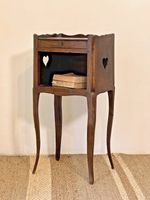 Vintage French Heart Motif Wooden Bedside Table
