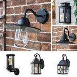 Modern Black Garden Wall Lights Outdoor Weatherproof Lighting Fixture Lanterns