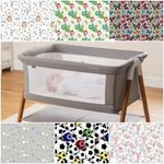 2x FITTED SHEET compatible with babylo you & me bedside crib stars animals