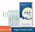 Cosmetic Acupuncture Plastic Handle Needle With singe guide Tube Body Facial 100