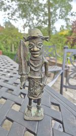 Vintage 1970s Benin Bronze Warrior Figure – African Tribal Art Edo Nigeria 1972