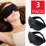 3 SOFT PADDED SLEEP 3D MASK EYE BLACKOUT LUXURIOUS BLINDFOLD TRAVEL EYE COVER UK