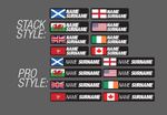 6x Personalised MTB DH Bike Name Stickers Name Tag Decals With Country Flag