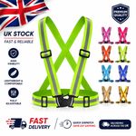 HI VIS VEST REFLECTIVE STRAP HIGH VISIBILITY SAFETY RUNNING CYCLING WORK UK
