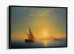 IVAN AIVAZOVSKY, ISLAND OF ISCHIA AT SUNSET -FLOAT EFFECT CANVAS WALL ART PRINT